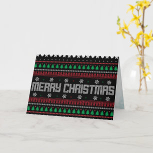 Funny Ugly Frohe Weihnachtsmuster Karte