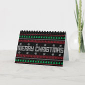 Funny Ugly Frohe Weihnachtsmuster Karte (Vorderseite)