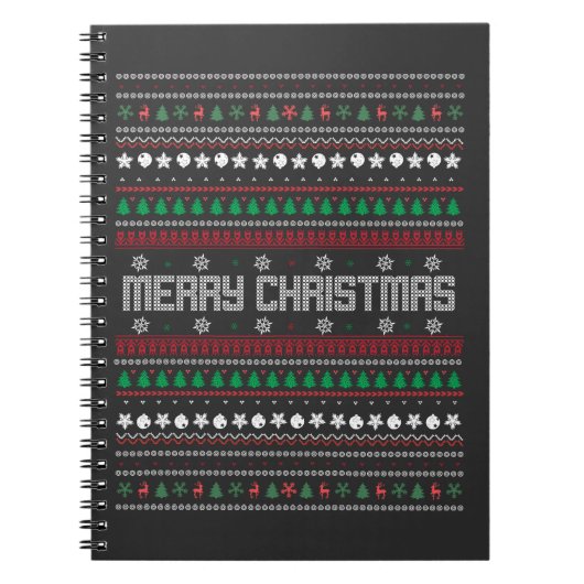 Funny Ugly Frohe Weihnachtsmuster Notizblock (Vorderseite)