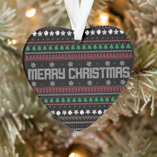 Funny Ugly Frohe Weihnachtsmuster Ornament