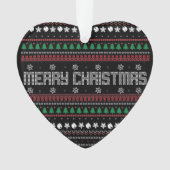Funny Ugly Frohe Weihnachtsmuster Ornament (Vorderseite)
