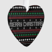 Funny Ugly Frohe Weihnachtsmuster Ornament (Vorderseite)