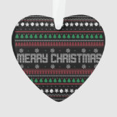 Funny Ugly Frohe Weihnachtsmuster Ornament (Rückseite)