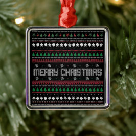 Funny Ugly Frohe Weihnachtsmuster Ornament Aus Metall