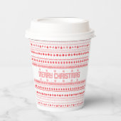 Funny Ugly Frohe Weihnachtsmuster Pappbecher (Vorderseite)