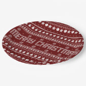 Funny Ugly Frohe Weihnachtsmuster Pappteller (Schrägansicht)