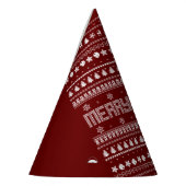 Funny Ugly Frohe Weihnachtsmuster Partyhütchen (Links)