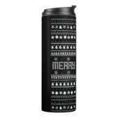 Funny Ugly Frohe Weihnachtsmuster Thermosbecher (Nach links gedreht)