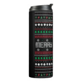 Funny Ugly Frohe Weihnachtsmuster Thermosbecher (Nach links gedreht)