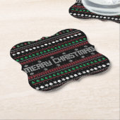 Funny Ugly Frohe Weihnachtsmuster Untersetzer (angewinkelt)