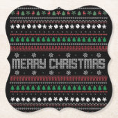 Funny Ugly Frohe Weihnachtsmuster Untersetzer (Vorderseite)