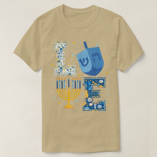 Funny Ugly Hanukkah Chanuka Liebe T-Shirt (Design vorne)