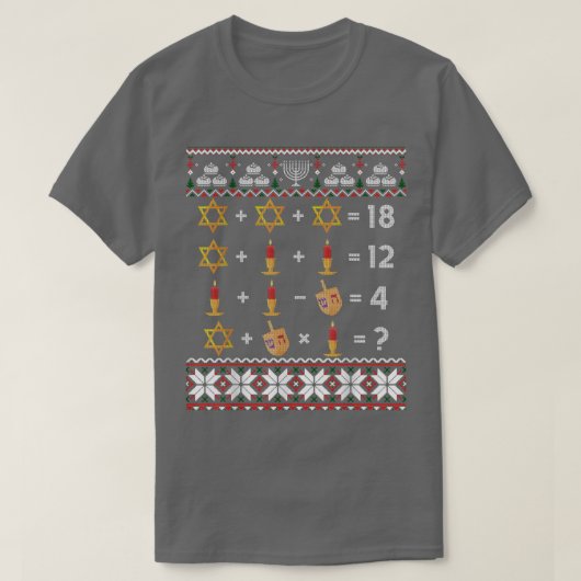 Funny Ugly Hanukkah Jüdischer Mathematiklehrer Mat T-Shirt (Design vorne)