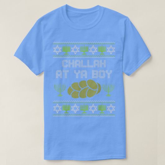 Funny Ugly Hanukkah Matching Challah bei Ya Boy T-Shirt (Design vorne)