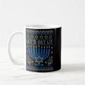Funny Ugly Hanukkah Sweater Lets Get Lit Menorah J Kaffeetasse (Links)
