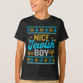 Funny Ugly Hanukkah Sweater Nice Jewish Boy Matchi T-Shirt (Vorderseite)