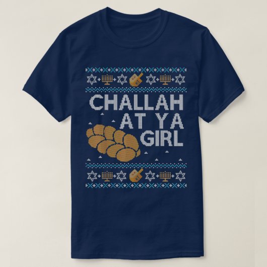 Funny Ugly Hanukkah Sweater Shirt Challah At Ya Gi (Design vorne)