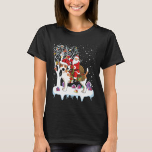Funny Ugly Santa Riding Jack Russell Terrier Dog C T-Shirt