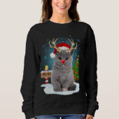 Funny Ugly Sweater Cat Rentier North Pole Christm Sweatshirt (Vorderseite)