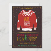 Funny Ugly Sweater Christmas Party Einladung (Vorderseite)