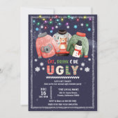 Funny Ugly Sweater Christmas Party Einladung (Vorderseite)
