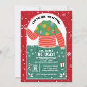 Funny Ugly Sweater Christmas Party Einladung (Vorderseite)