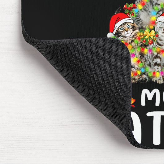 Funny Ugly Sweater Christmas Tree Shirt Cat Lights Mousepad (Ecke)