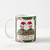 Funny Ugly Sweater Custom Foto Frohe Weihnachten Kaffeetasse (Links)