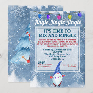 Funny Ugly Sweater Gnome Weihnachts-Party Einladung