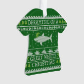 Funny Ugly Sweater Great White Shark Ornament (Vorderseite)