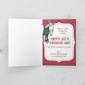 FUNNY Ugly Sweater Meh Goat Weihnachtskarte Feiertagskarte (Innenseite)