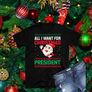 Funny Ugly Sweater Neuer Präsident Weihnachts-T -  T-Shirt