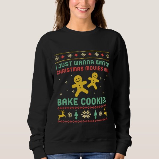 Funny Ugly Weihnachts Sweater Backkost Bäcker Sweatshirt (Vorderseite)