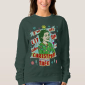Funny Ugly Weihnachts Sweater Retro Drink Frau Sweatshirt (Vorderseite)