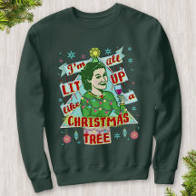 Funny Ugly Weihnachts Sweater Retro Drink Frau