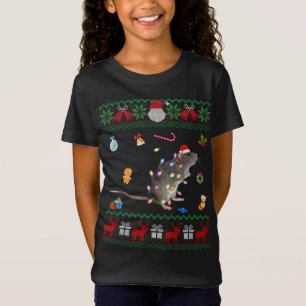 Funny Ugly Xmas Sweater Animals Lights Christmas R T-Shirt