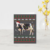 Funny Ugly Xmas Sweater Dairy Cow Farmer Lights Ch Karte (Gelbe Blume)