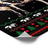Funny Ugly Xmas Sweater Dairy Cow Farmer Lights Ch Poster (Ecke)