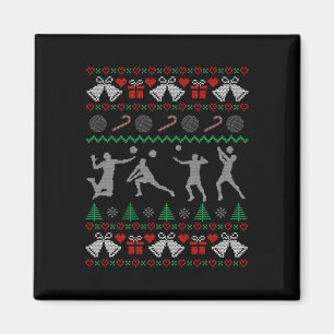 Funny Ugly Xmas Volleyball Weihnachtssport Holida Magnet