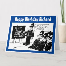 Funny UK Police Training School Birthday Card Karte
