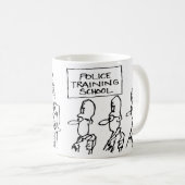 Funny UK Police Training School Cartoon Kaffeetasse (VorderseiteRechts)