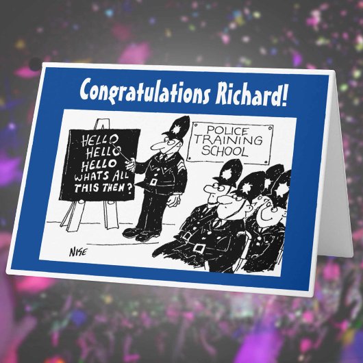 Funny UK Police Training School Grußkarte Karte