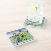 Funny UK Traffic Police Cartoon Glasuntersetzer (Schrägansicht)