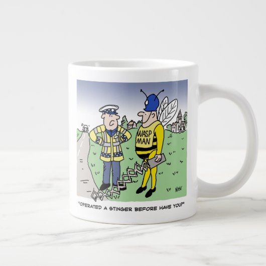 Funny UK Traffic Police Cartoon Jumbo-Tasse (Rechts)