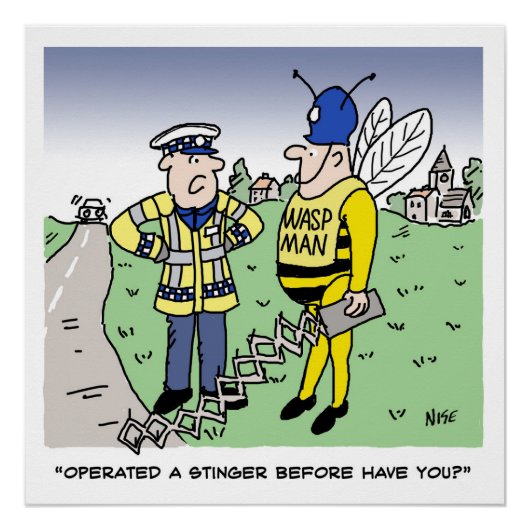 Funny UK Traffic Police Cartoon Poster (Vorderseite)