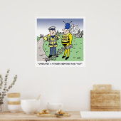 Funny UK Traffic Police Cartoon Poster (Küche)