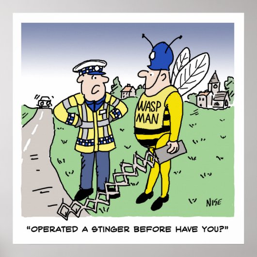 Funny UK Traffic Police Cartoon Poster (Vorne)