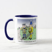Funny UK Traffic Police Cartoon Tasse (Links)