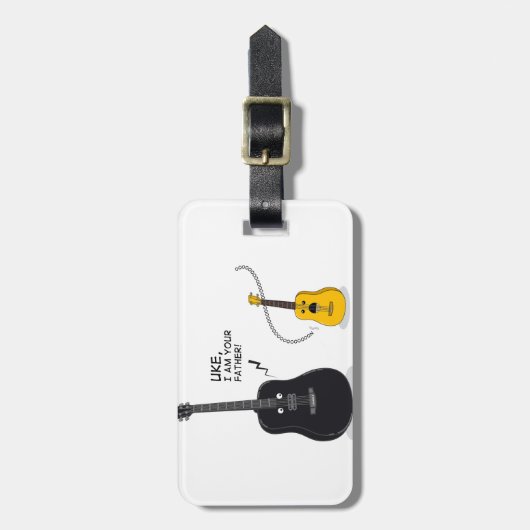 Funny Uke, ich bin dein Vater!Kissen Gepäckanhänger (Vorderseite vertikal)