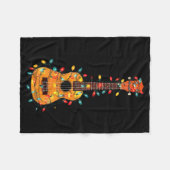 Funny Ukulele Christmas Graphics Lights Lover Play Fleecedecke (Vorderseite (Horizontal))